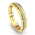 Charger l'image dans la visionneuse de la galerie, Alliance Federica diamants naturels ronds 2.00 carat or jaune