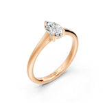 Charger l'image dans la visionneuse de la galerie, Solitaire diamant poire 1.00 carat or rose 14 carats Amalia