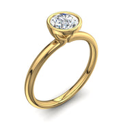 Solitaire diamant naturel rond 0.60 carat or jaune Barbara