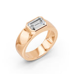 Charger l'image dans la visionneuse de la galerie, Bague Bellagio solitaire diamant Émeraude 2.50 carats or rose