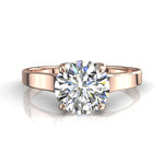 Charger l'image dans la visionneuse de la galerie, Bague Carina solitaire diamant naturel rond 2.00 carat or rose