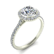 Solitaire Clarissa bague diamant naturel rond 0.90 carat or blanc
