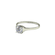 Bague de fiançailles diamant naturel rond 0.50 carat or blanc Carina