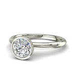 Load image into Gallery viewer, Bague solitaire 0.60 carat or blanc diamant naturel rond Barbara