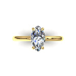 Charger l'image dans la visionneuse de la galerie, Solitaire diamant marquise et diamants ronds Chloé 1.57 carat or jaune