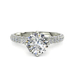 Charger l'image dans la visionneuse de la galerie, Bague solitaire 2.20 carats or blanc diamant naturel rond Elisa