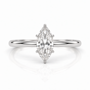 Solitaire diamant synthétique marquise Ely 1.00 carat or blanc