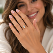 Bague de fiançailles diamant synthétique marquise 1.00 carat or jaune Ely