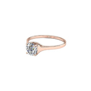 Bague diamant naturel rond 0.50 carat or rose Carina