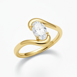 Charger l'image dans la visionneuse de la galerie, Solitaire Fiorenza bague diamant ovale 1.00 carat or jaune