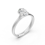 Charger l'image dans la visionneuse de la galerie, Bague Viviana solitaire diamant ovale et diamants ronds 1.05 carat or blanc 14 carats