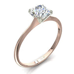 Load image into Gallery viewer, Bague de mariage diamant rond 0.60 carat or rose Vanessa