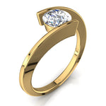 Charger l'image dans la visionneuse de la galerie, Solitaire Francesca bague diamant rond 3.00 carats or jaune