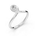 Charger l'image dans la visionneuse de la galerie, Solitaire Isadora bague diamant naturel ovale 0.30 carat or blanc