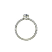 Bague de fiançailles diamant naturel poire et diamants naturels ronds 1.00 carat or blanc Patrizia