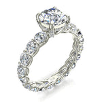 Charger l'image dans la visionneuse de la galerie, Solitaire diamant naturel rond Angela 3.70 carats or blanc