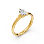 Solitaire diamant poire 1.00 carat or jaune 14 carats Amalia