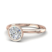 Bague solitaire 0.60 carat or rose diamant rond Barbara