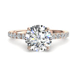 Load image into Gallery viewer, Bague Giulia solitaire diamant rond 1.00 carat or rose