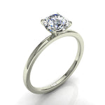 Load image into Gallery viewer, Solitaire diamant synthétique rond 1.00 carat or blanc 14 carats Ely2