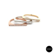 Bague de fiançailles 0.09 carat or rose 14 carats diamants naturels ronds Déborah