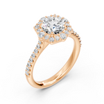 Load image into Gallery viewer, Solitaire Evelina bague diamant rond 1.25 carat or rose 14 carats