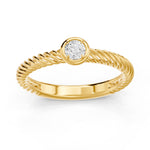 Charger l'image dans la visionneuse de la galerie, Bague diamant naturel rond 0.20 carat or jaune Gaïa
