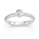 Charger l'image dans la visionneuse de la galerie, Bague de fiançailles diamant naturel ovale 0.20 carat or blanc Octavia