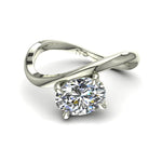 Charger l'image dans la visionneuse de la galerie, Bague de mariage diamant naturel ovale 1.00 carat or blanc Raffaella