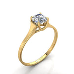 Load image into Gallery viewer, Solitaire bague diamant naturel rond 0.60 carat or jaune Carina