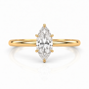 Bague de fiançailles 1.00 carat or jaune diamant synthétique marquise Ely
