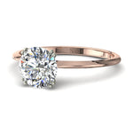 Load image into Gallery viewer, Bague de fiançailles diamant rond 1.20 carat or rose Vanessa