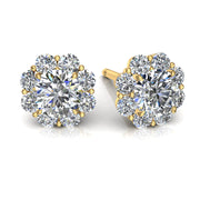 Boucles d'oreilles diamant rond 1.16 carat or jaune Milena