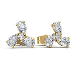 Load image into Gallery viewer, Boucles d'oreilles diamants naturels poires et diamants naturels ronds 0.64 carat or jaune Melissa