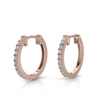 Load image into Gallery viewer, Boucles d'oreilles diamants naturels ronds 0.16 carat or rose Beatrice