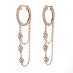 Load image into Gallery viewer, Boucles d'oreilles diamants naturels ronds 0.42 carat or rose Benedetta