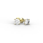 Charger l'image dans la visionneuse de la galerie, Boucles d'oreilles diamants naturels ronds 2.00 carat or jaune Ely