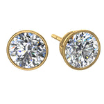 Load image into Gallery viewer, Boucles d'oreilles diamants naturels ronds 3.00 carats or jaune Angelica