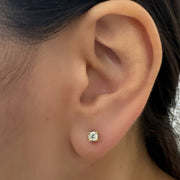 Boucles d'oreilles diamants ronds 0.30 carat or jaune Lorenza