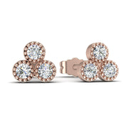 Boucles d'oreilles diamants ronds 0.30 carat or rose Liliana