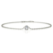 Bracelet diamant naturel rond 0.25 carat or blanc Barbara