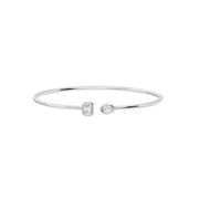 Bracelet diamant synthétique Émeraude et diamants synthétiques poires 0.75 carat or blanc 14 carats Fabiana