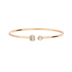 Charger l'image dans la visionneuse de la galerie, Bracelet diamant synthétique Émeraude et diamants synthétiques ronds 0.75 carat or rose 14 carats Fabiana