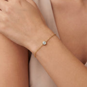 Bracelet diamant synthétique rond 1.20 carat or jaune Barbara