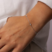 Bracelet diamants naturels ronds 0.30 carat or blanc Lidia