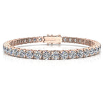Charger l'image dans la visionneuse de la galerie, Bracelet diamants naturels ronds 12.44 carats or rose Ely