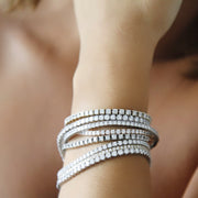 Bracelet diamants naturels ronds 2.79 carats or blanc Cristina