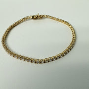 Bracelet diamants naturels ronds 3.20 carats or jaune Ely