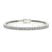 Bracelet diamants naturels ronds 3.42 carats or blanc Ely