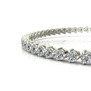Bracelet diamants naturels ronds 3.80 carats or blanc Cristina